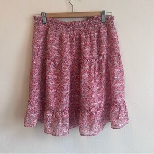 🌸 Skies Are Blue Ditsy Floral Tiered Chiffon Mini Skirt - M - NWT🌸